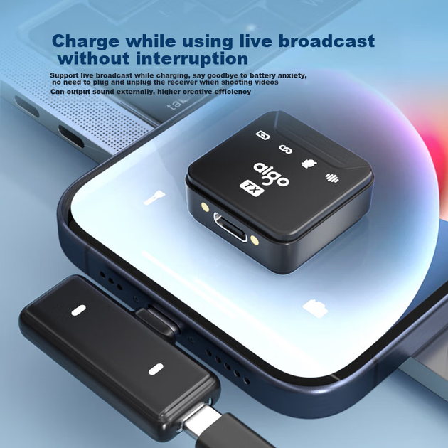 Микрофон Aigo S27 петличный беспроводной, для стриминга, с чехлом - изображение 8