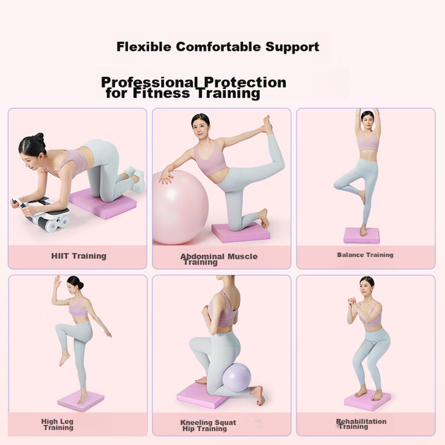 Балансировочный коврик для тренировки корпуса, нескользящий, для йоги, 50×40 см, толщина 6 см, фиолетовый - изображение 5