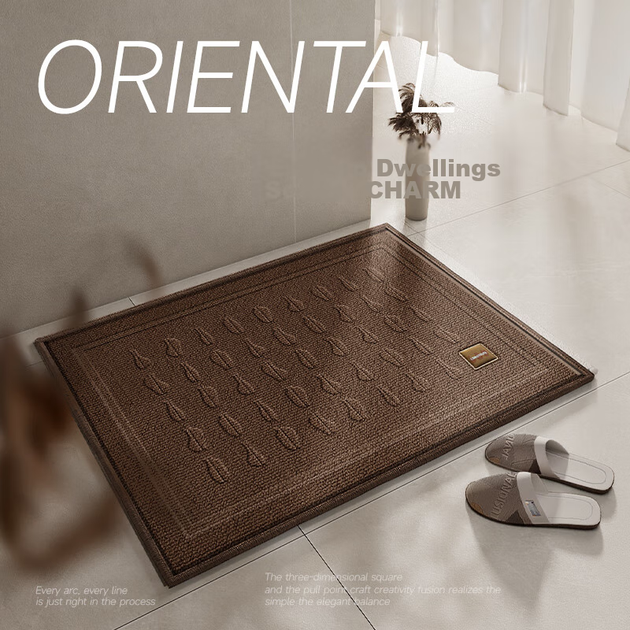 Коврик FOOJO Oriental Home бархатный для ванной нескользящий впитывающий, 40x60см - изображение 8