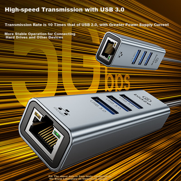 Сетевой адаптер Biaze ZH295 USB Type-C / Gigabit Ethernet / Grey - изображение 7