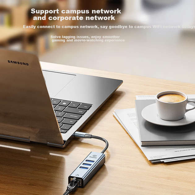 Сетевой адаптер Biaze ZH295 USB Type-C / Gigabit Ethernet / Grey - изображение 5