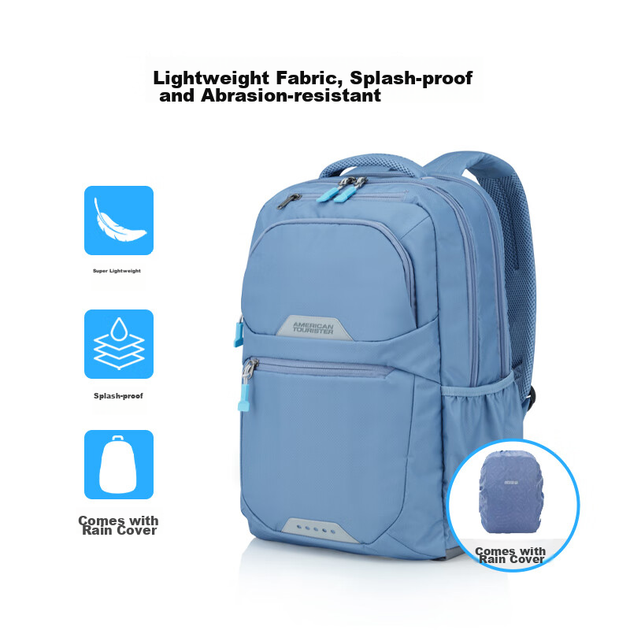 Легкий рюкзак American Tourister большой вместимости для путешествий, модель Hu Xianxu's Style Commuter Bag QI5, песочный цвет. - изображение 5