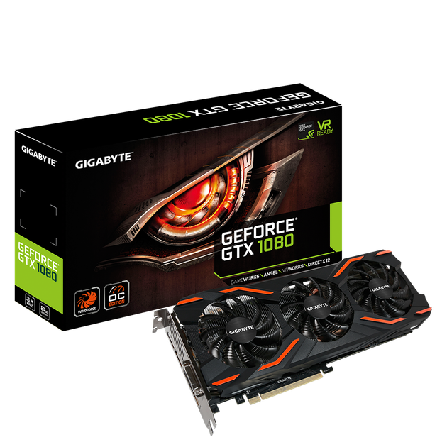 Відеокарта GeForce GTX 1080 8GB Gigabyte WindForce OC (GV-N1080WF3OC-8GD) Б/В - изображение 2