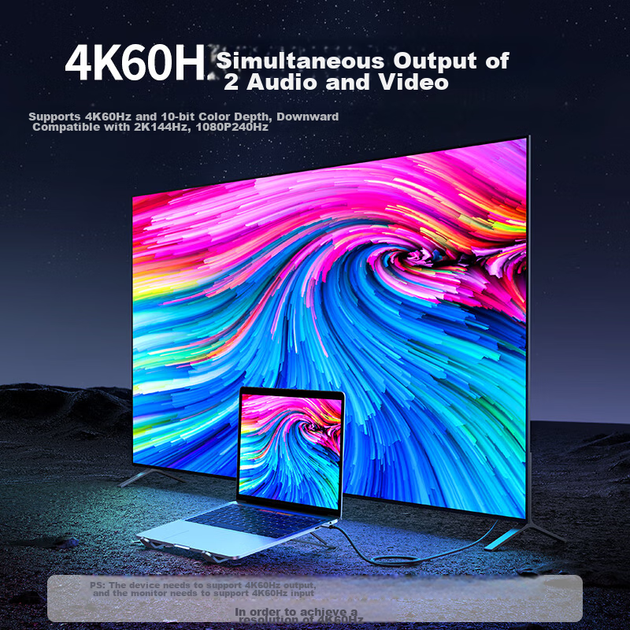 Кабель Ugreen USB Type-C - HDMI 4K 60 Гц 2 м (50571) - Фото 6 Кабель Ugreen USB Type-C - HDMI 4K 60 Гц 2 м (50571) - изображение 6