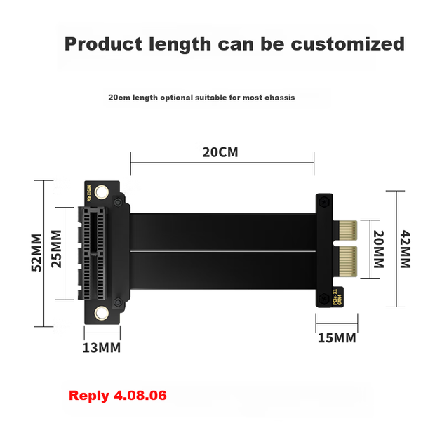Кабель-подовжувач MOGE MC489120 PCI-E 4.0 20 см - зображення 7