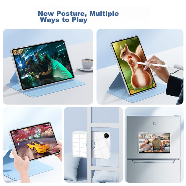 Захисний чохол Zhisihui, сумісний з Huawei MatePad Pro 10,8 дюйма, магнітний знімний обертовий чохол, прозорий чохол, силіконовий, повне покриття, ударостійкий, акриловий, стійкий до вигину, чорний - зображення 7