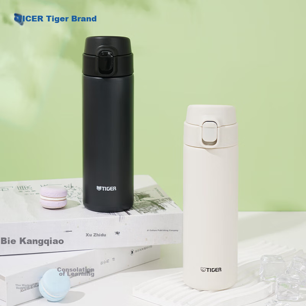 Термокружка TIGER, легкая, из нержавеющей стали, с вакуумной крышкой, открывающейся одним нажатием, MOY-A48C, графитово-черная, 480 мл. - изображение 9