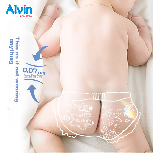 Подгузники Aiweier Alvin Classic Soft Touch M, 58 шт, дышащие мягкие, ночные - Фото 4 Подгузники Aiweier Alvin Classic Soft Touch M, 58 шт, дышащие мягкие, ночные - изображение 4