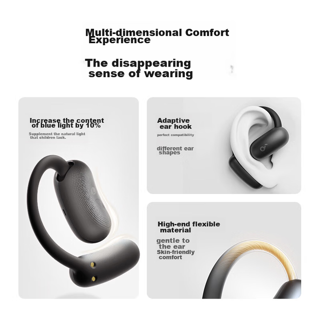 Наушники SoundCore Ankfei Yue Air открытого типа, с заушным креплением, беспроводные Bluetooth спортивные наушники для бега, совместимы с Apple, Huawei, Xiaomi, белый цвет. - зображення 6
