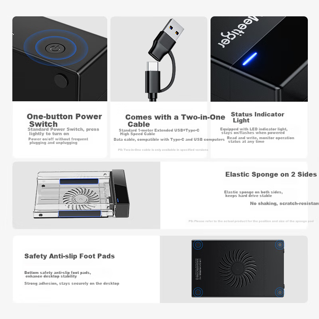 Корпус Mihu для жесткого диска 3.5" внешний USB 3.0, SATA, для HDD/SSD, X3A - изображение 11