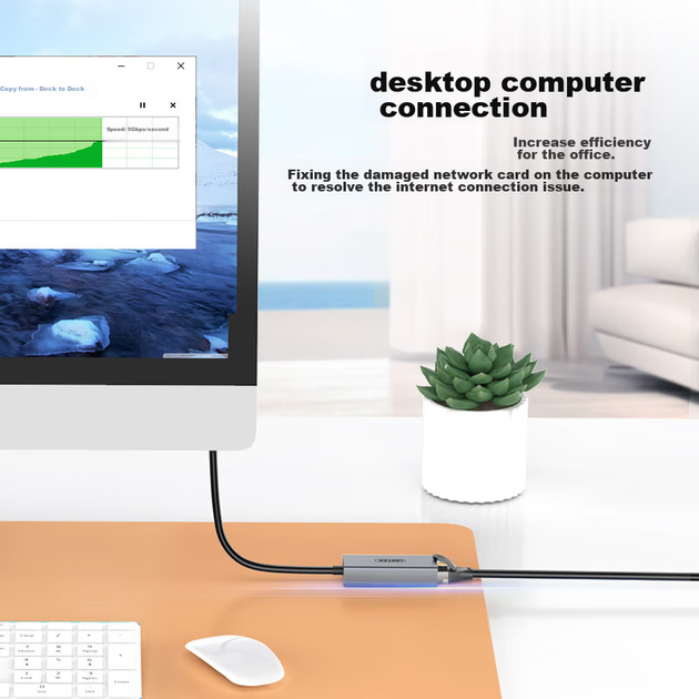 Мережевий адаптер Unitek U1346A / USB 3.0 / Gigabit Ethernet / Grey - Фото 7 Мережевий адаптер Unitek U1346A / USB 3.0 / Gigabit Ethernet / Grey - зображення 7