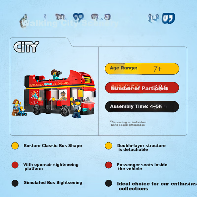 Конструктор LEGO City Красный двухэтажный автобус 384 детали - Фото 3 Конструктор LEGO City Красный двухэтажный автобус 384 детали - изображение 3