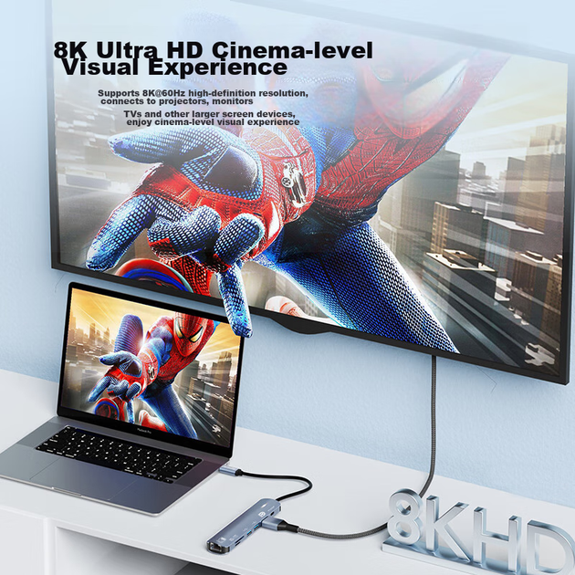 Док-станція ULT-Unite USB 7-в-1 Ethernet Type-C, 8K60Hz, PD - зображення 5