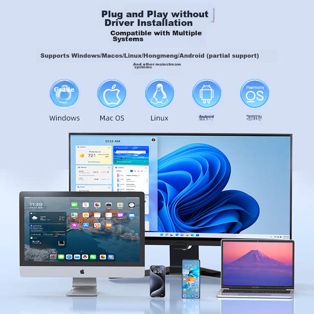 Хаб UNITEK USB 3.2 10G Gen2 розширювальний 4-портовий з Type-C, для ноутбуків/ПК, 0.3м - зображення 10