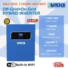 Гибридный инвертор Anenji 11000 W 48В Wi-Fi Аненжи 48В 120А зарядка от сети 120А - изображение 2