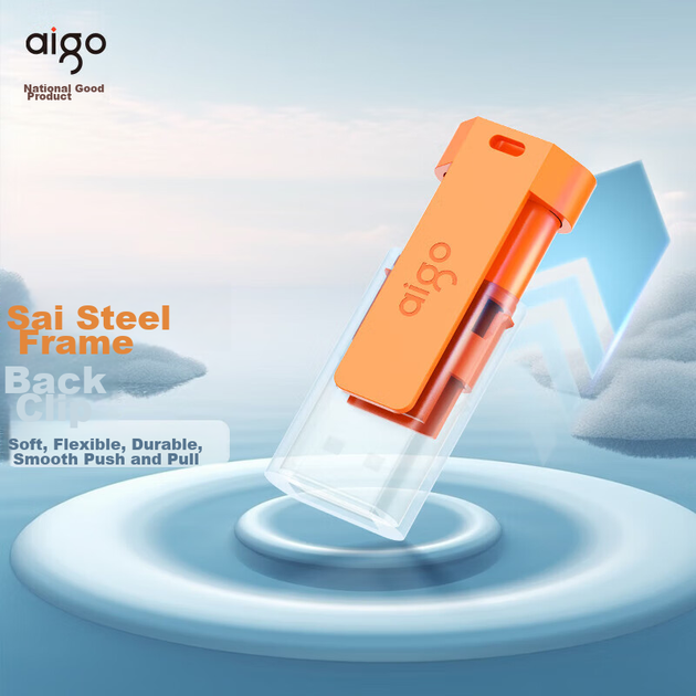 Флеш-накопичувач Aigo 512 ГБ USB 3.2, висувний дизайн U332, молодіжне поєднання двох кольорів, колір «темно-сірий космос» - изображение 7