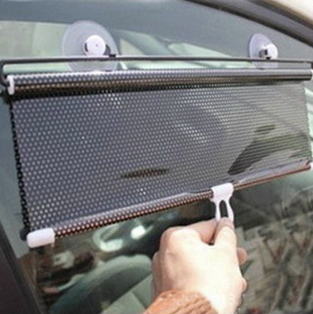 Шторка сонцезахисна для вікон у квартирі або на скло авто на присосках RolerProtect 40 х 125 см чорна - изображение 5