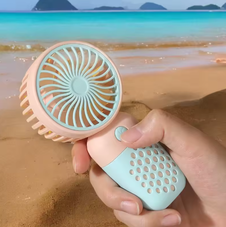 Ручной вентилятор на аккумуляторе Mini Fan односкоростной мини вентилятор, голубой - Фото 3 Ручной вентилятор на аккумуляторе Mini Fan односкоростной мини вентилятор, голубой - изображение 3