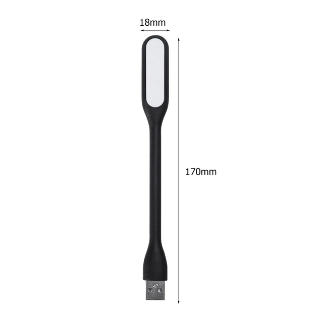 USB LED лампа гибкая для ноутбука и клавиатуры 5V черная (1999/1) - изображение 2