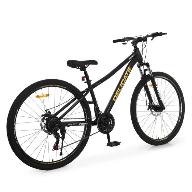Велосипед гірський найнер 29" Profi Delicate AM DD рама 15" на зріст 155-175 см чорно-золотистий (DL-29006) - Фото 4 Велосипед гірський найнер 29" Profi Delicate AM DD рама 15" на зріст 155-175 см чорно-золотистий (DL-29006) - зображення 4
