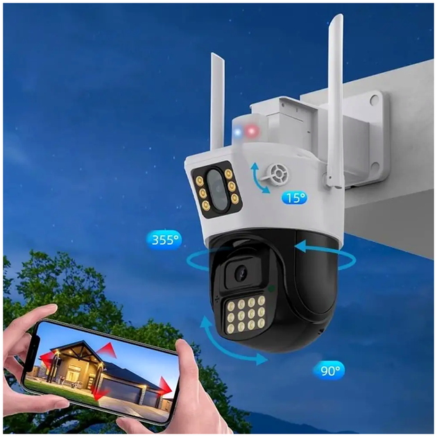 Поворотна вулична камера 6mp WiFi з нічним баченням і віддаленим доступом біла LS-1144 - зображення 8