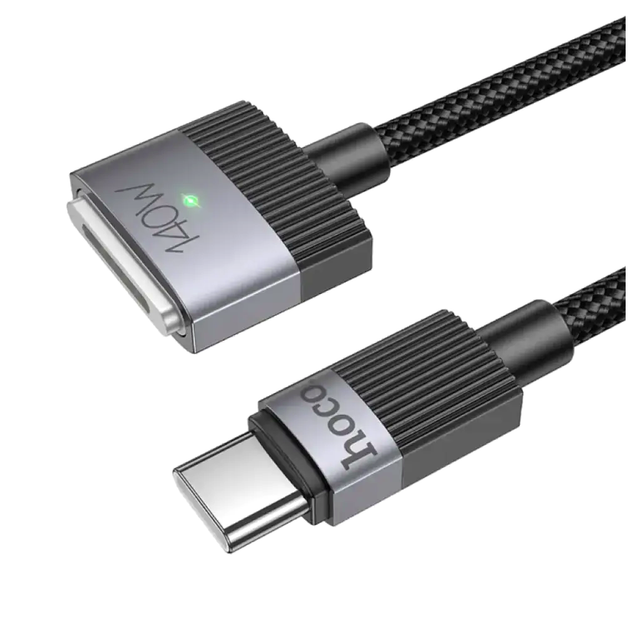 Кабель Type-C 1,8м 140W для заряджання ноутбука чорний Hoco LS-2197 - зображення 3