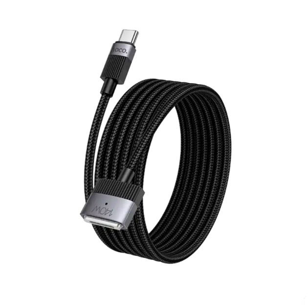 Кабель Type-C 1,8м 140W для заряджання ноутбука чорний Hoco LS-2197 - зображення 5