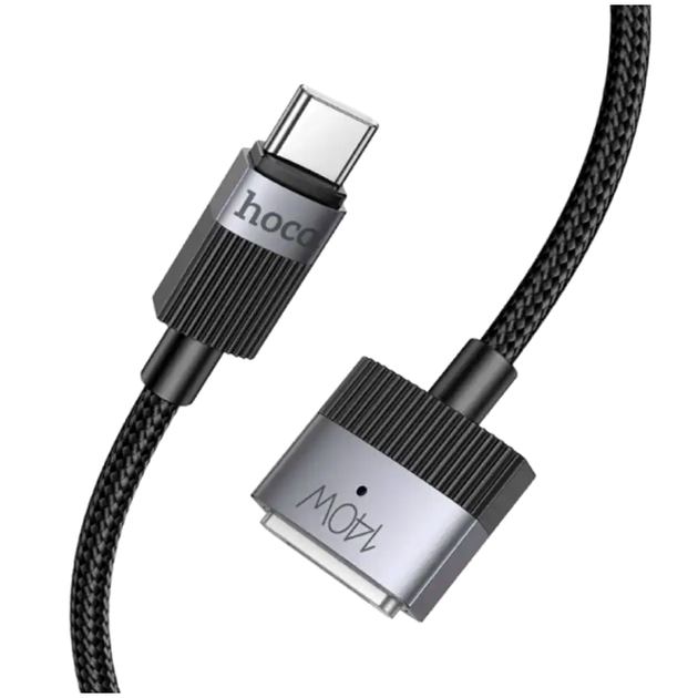Кабель Type-C 1,8м 140W для заряджання ноутбука чорний Hoco LS-2197 - зображення 7