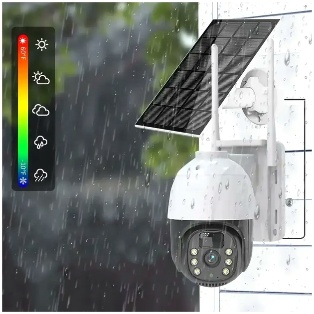 Уличная IP камера видеонаблюдения с солнечной панелью HD ночное видение WiFi поворотная белая LS-672 - Фото 6 Уличная IP камера видеонаблюдения с солнечной панелью HD ночное видение WiFi поворотная белая LS-672 - изображение 6