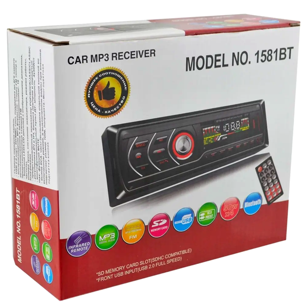Автомагнитола 1din с Bluetooth AUX USB SD FM и пультом для автомобиля черный LS-434 - изображение 9