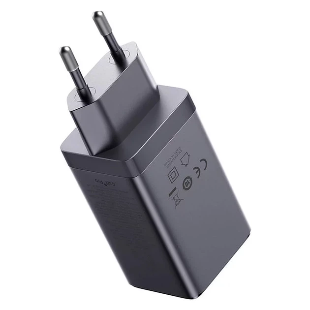 Мережевий зарядний пристрій Baseus PD/QC 65W 2xUSB-C | USB-A with USB-C to USB-C Cable 1 m Grey (P10110812827-Z1) - зображення 5