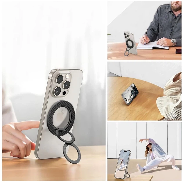 Кольцо-держатель Tech-Protect MMR800 Magnetic MagSafe Phone Ring Black with MagSafe (5906302323159) - изображение 6