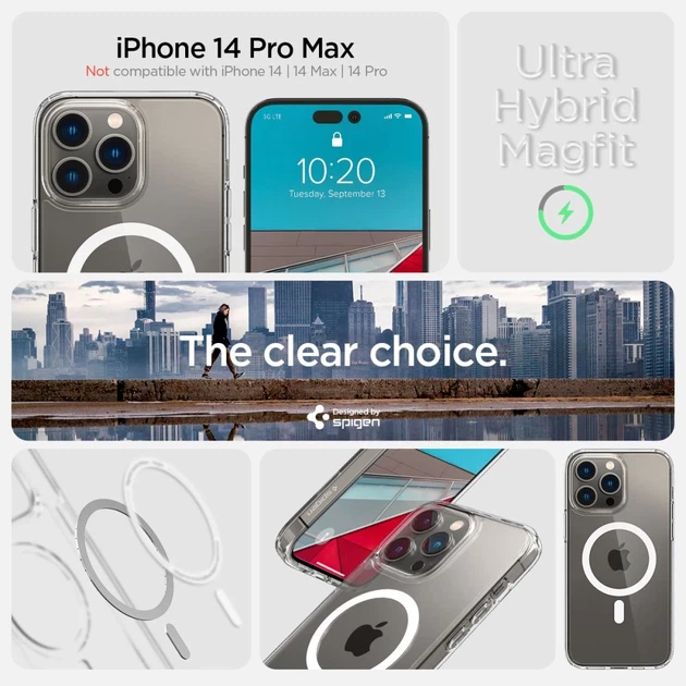 Чехол Spigen Ultra Hybrid для iPhone 14 Pro Max White with MagSafe (ACS04825) - изображение 10