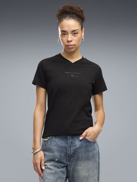Футболка бавовняна жіноча Puma Class 69401001 XS Black (4070033403761) - Фото 1 Футболка бавовняна жіноча Puma Class 69401001 XS Black (4070033403761) - зображення 1