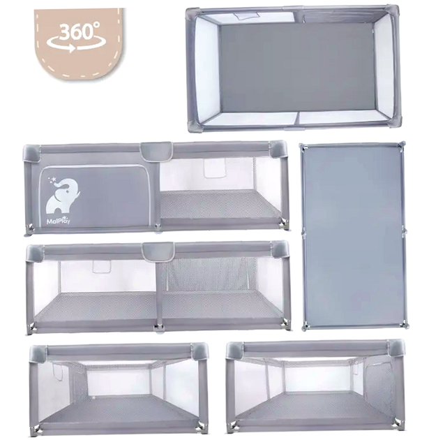 Игровой манеж 120x180 см для детей до 36 месяцев серый MalPlay HM-0643 - изображение 7
