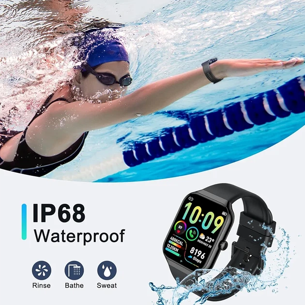 Смарт-часы Smart Watch 1.96" HD с Bluetooth-звонками, для Android и iPhone, IP68, 113+ спортивных режимов, пульсометр, мониторинг сна - изображение 7