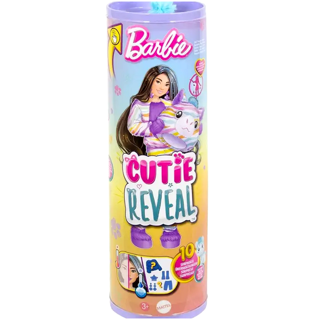 Кукла Barbie Cutie Reveal с аксессуарами для игры 10 сюрпризов Зебра - изображение 6
