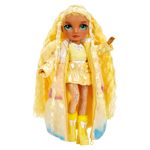 Кукла Rainbow High Winter Wonderland с аксессуарами для лепки снеговика 28 см желтая - изображение 3