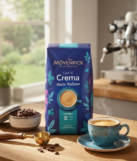 Кофе в зернах Movenpick Caffè Crema Gusto Italiano 1 кг натуральная арабика робуста темного обжаривания - изображение 3