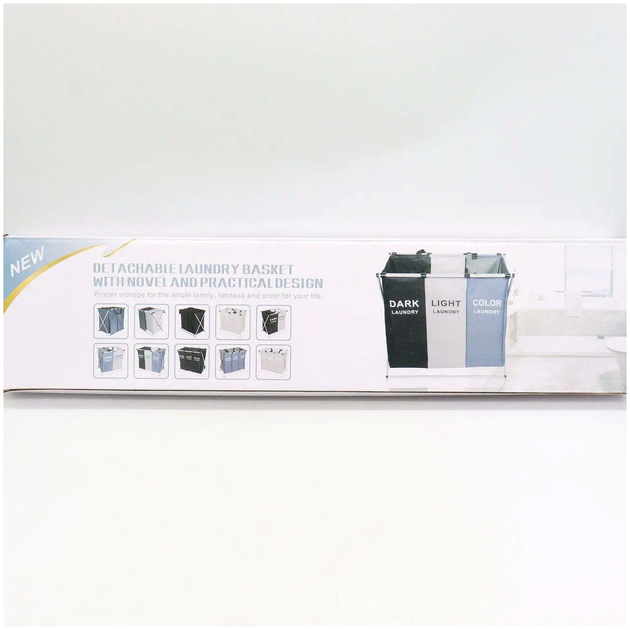 Корзина для белья 120л три отсека для сортировки ткани LS-650 - изображение 9