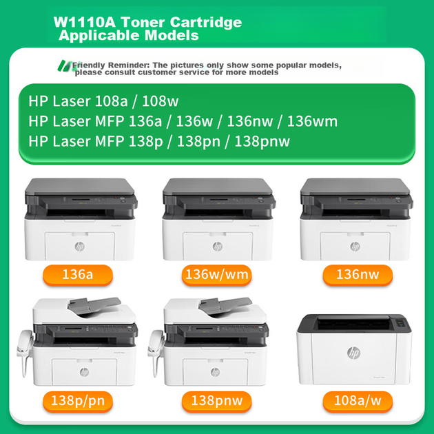 Совместимый с принтером HP Laser MFP 136A картридж тонера Caijin, картридж 4ZB85A, картридж тонера HP с чипом, барабанный блок 136a, картридж с угольной порошковой краской для копировальных аппаратов и сканеров. - изображение 3