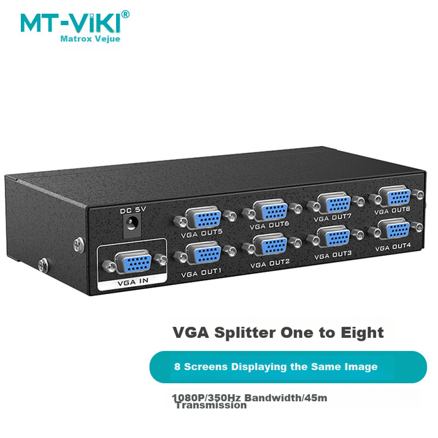 Разветвитель видеосигнала MT-Viki MT-3508 1×8 VGA Черный - изображение 3