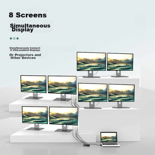 Разветвитель видеосигнала MT-Viki MT-3508 1×8 VGA Черный - изображение 4