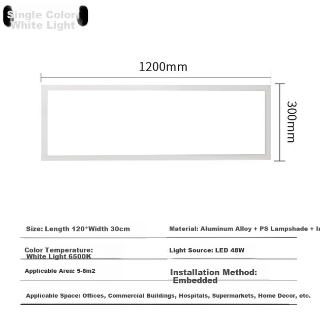 Светильник панельный Dengling LED потолочный полного спектра 300×1200мм - изображение 4
