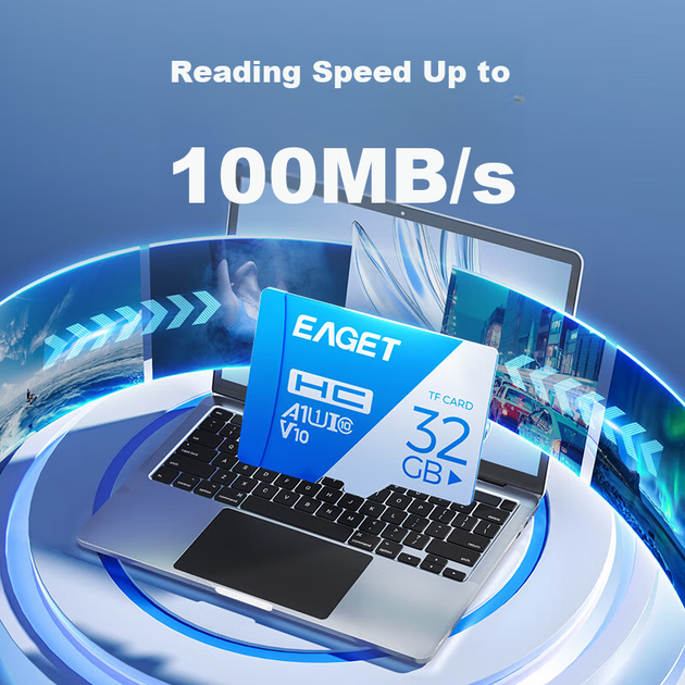 Карта пам'яті EAGET T1 microSDHC 32GB Class 10 UHS-I U1 V10 - зображення 3
