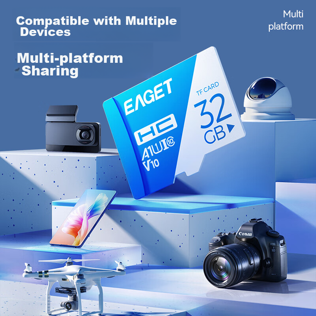 Карта пам'яті EAGET T1 microSDHC 32GB Class 10 UHS-I U1 V10 - зображення 4