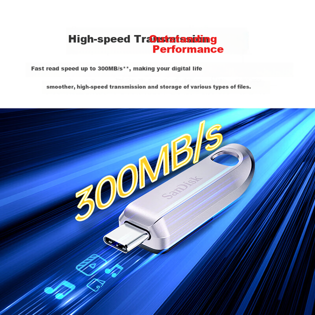 Флеш пам'ять USB SANDISK CZ75 64GB USB Type-C - Фото 3 Флеш пам'ять USB SANDISK CZ75 64GB USB Type-C - зображення 3