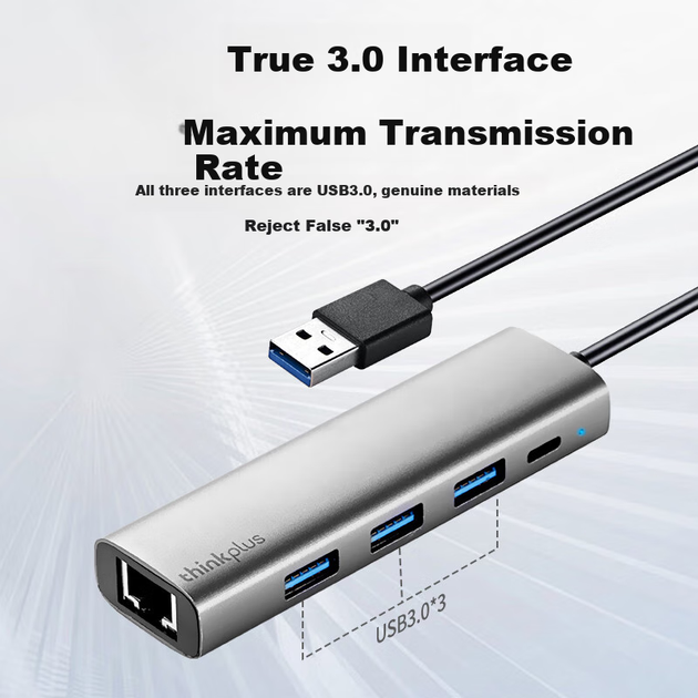Адаптер LRA3 USB-Ethernet RJ45 гігабітний для ноутбука, для ThinkPad/Lenovo - зображення 5