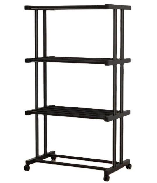 Этажерка металлическая RIAS Clothes Drying Rack 8041 на колесиках 4 яруса 155x80x40 см Black (3_08401) - Фото 1 Этажерка металлическая RIAS Clothes Drying Rack 8041 на колесиках 4 яруса 155x80x40 см Black (3_08401) - изображение 1