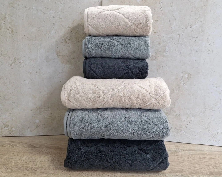 Набор турецких махровых полотенец Cestepe MicroCotton Premium 3 штуки 50x90 + 3 штуки 70х140 Voli 2 плотность 600 г/м2 - Фото 3 Набор турецких махровых полотенец Cestepe MicroCotton Premium 3 штуки 50x90 + 3 штуки 70х140 Voli 2 плотность 600 г/м2 - изображение 3